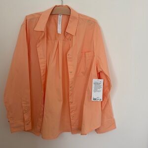 Cotton-Blend Poplin Button Down Shirt